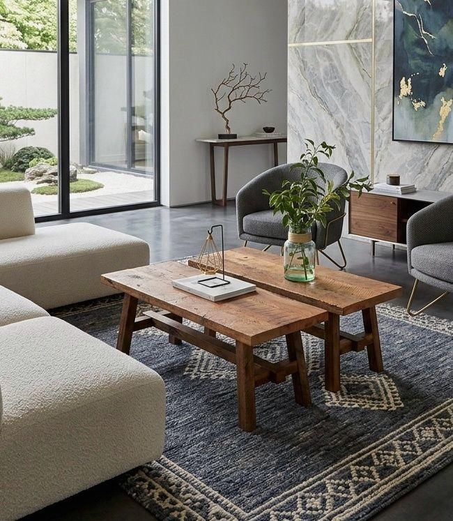 Mesa de Centro Modelo Sensal de Roble-2