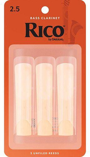 Rico Caña Clarinete Bajo 2.5" Pack 3 Unidades-0