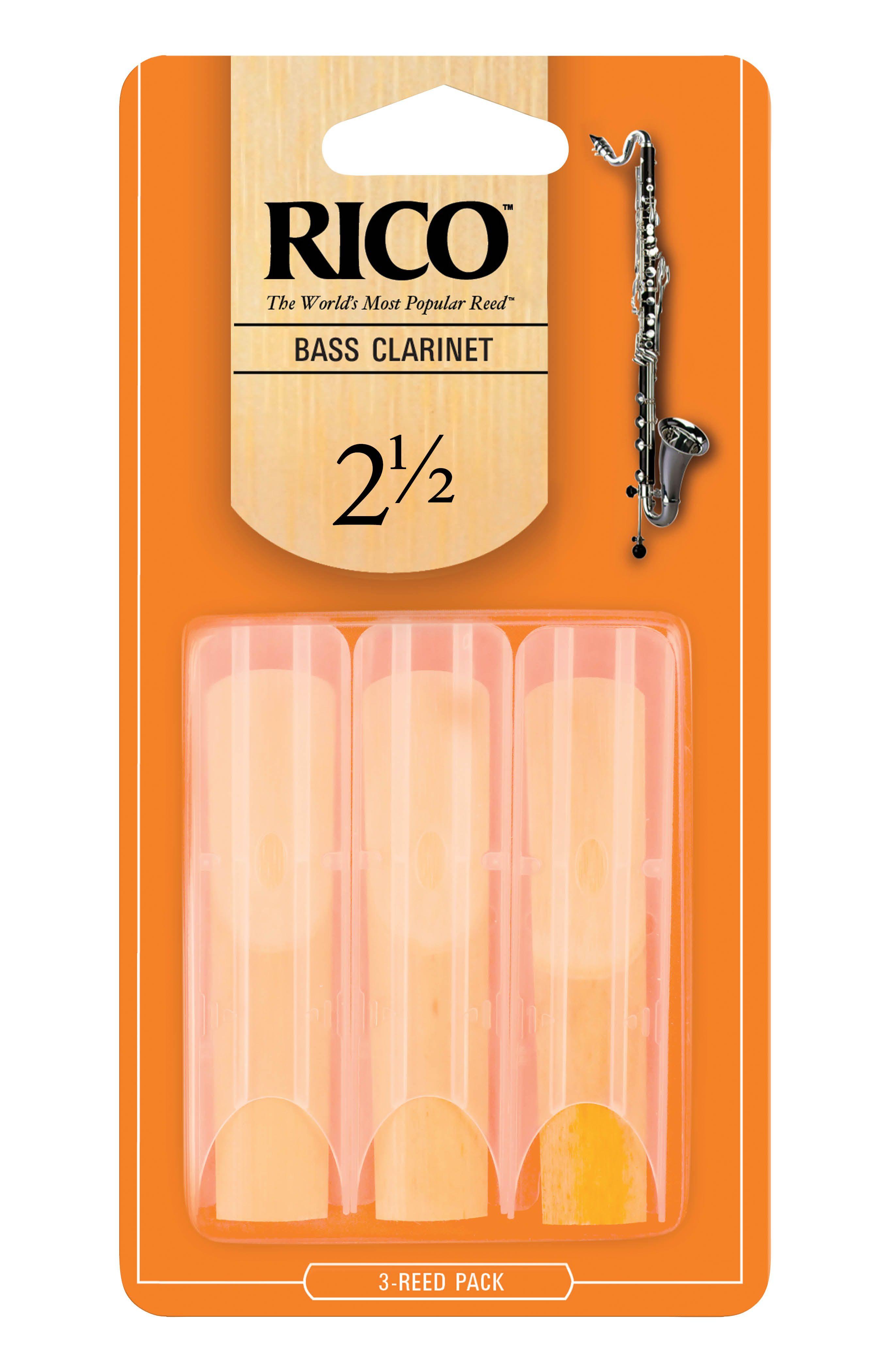 Rico Caña Clarinete Bajo 2.5" Pack 3 Unidades-2