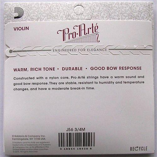 Daddario Cuerdas Violin 3/4 Proarte Nylon Medium-1