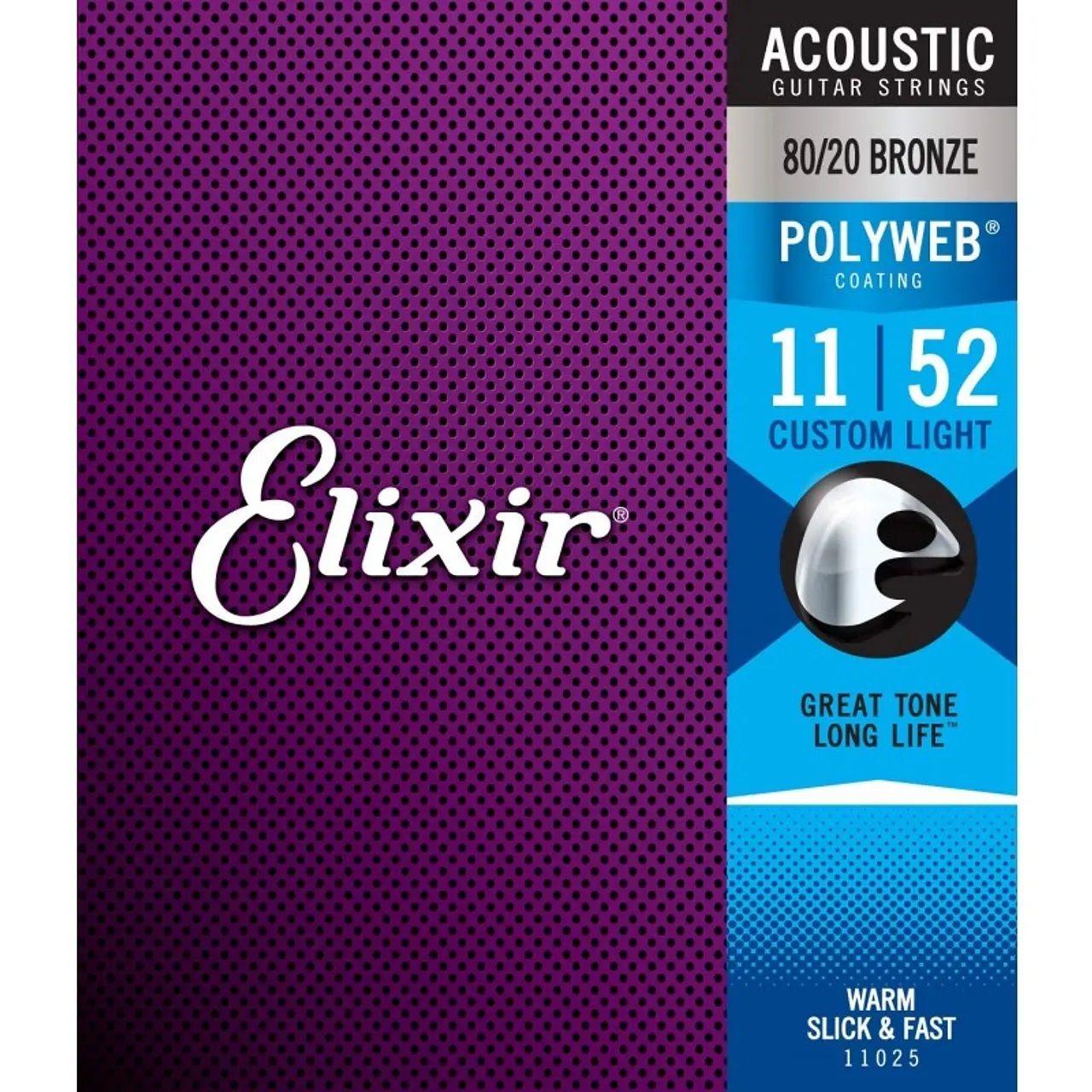 Elixir Cuerdas Guitarra Acústica 80/20 Bronce 011-052-0