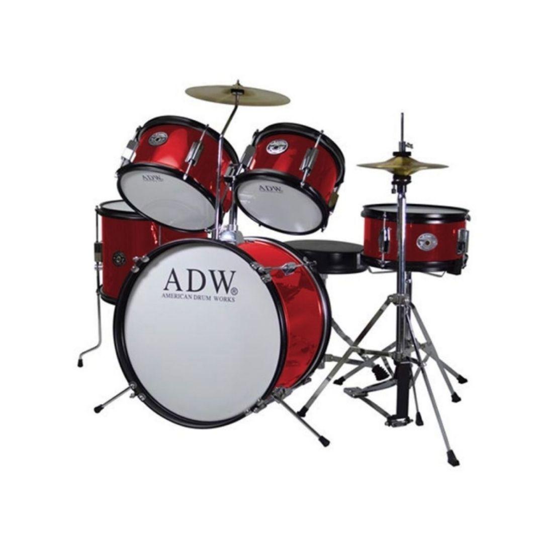 ADW Batería Junior ADJ5J Drum Set Metal red-1