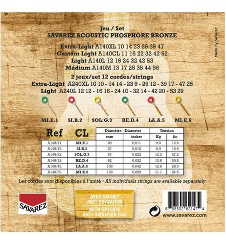 Savarez Cuerdas Guitarra Acústica 011-052 Phosphore Bronze-1