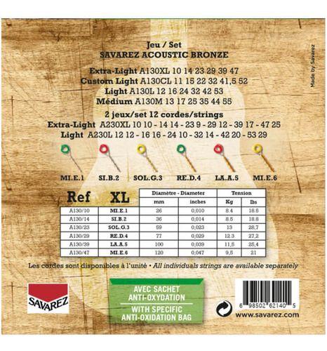 Savarez Cuerdas Guitarra Acustica Metal 010-047-1