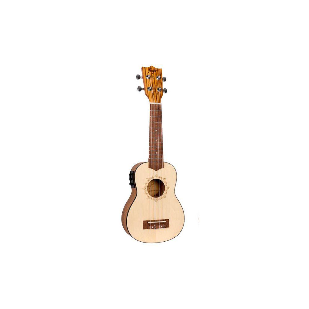 Flight Ukelele Soprano Electroacústico Spruce/Zebra -1