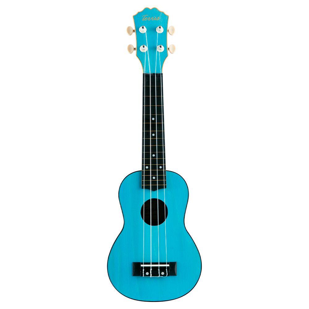 Flight Ukelele Soprano Terris Blue con funda y afinador-1