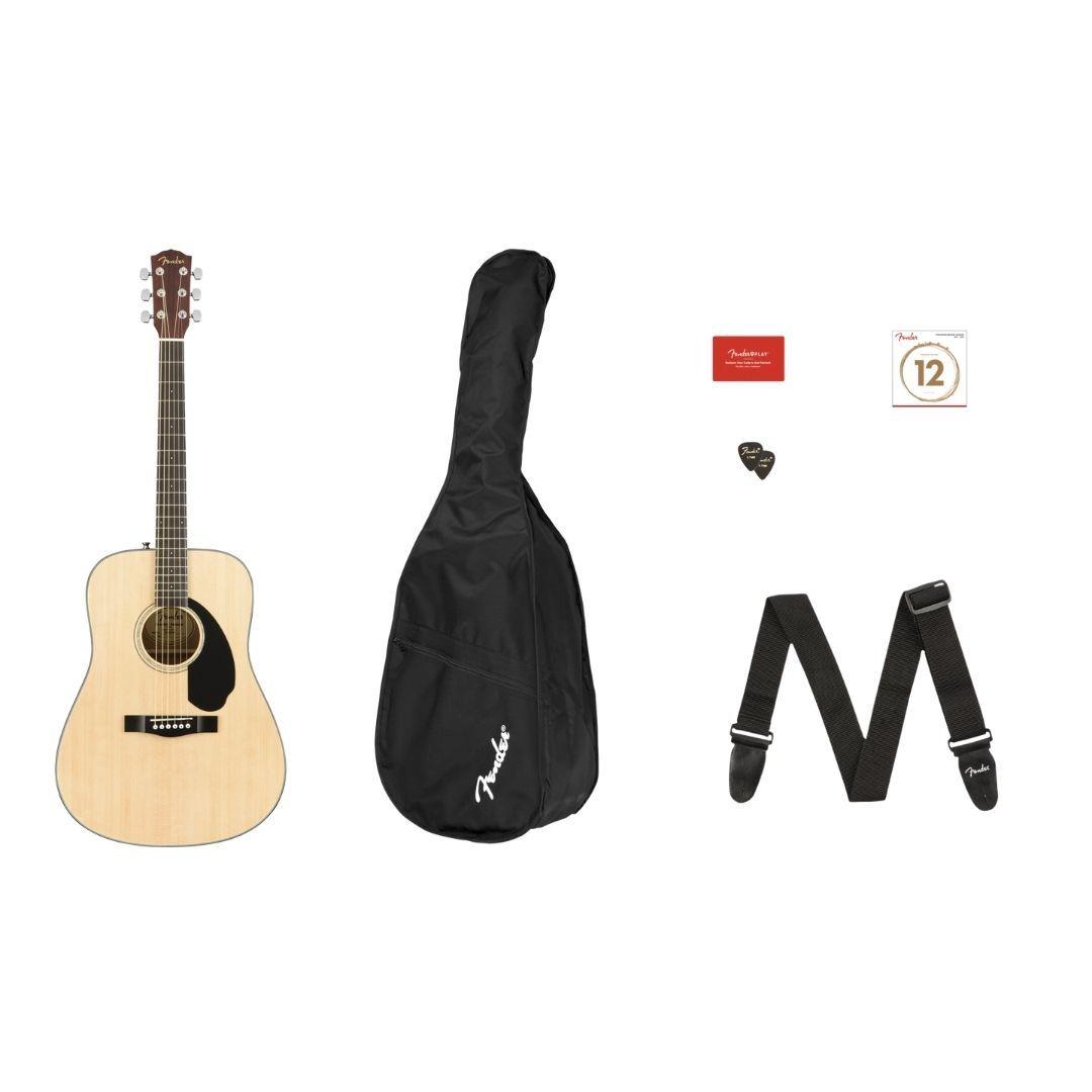 Fender Pack Guitarra Acústica CD-60S Natural-0