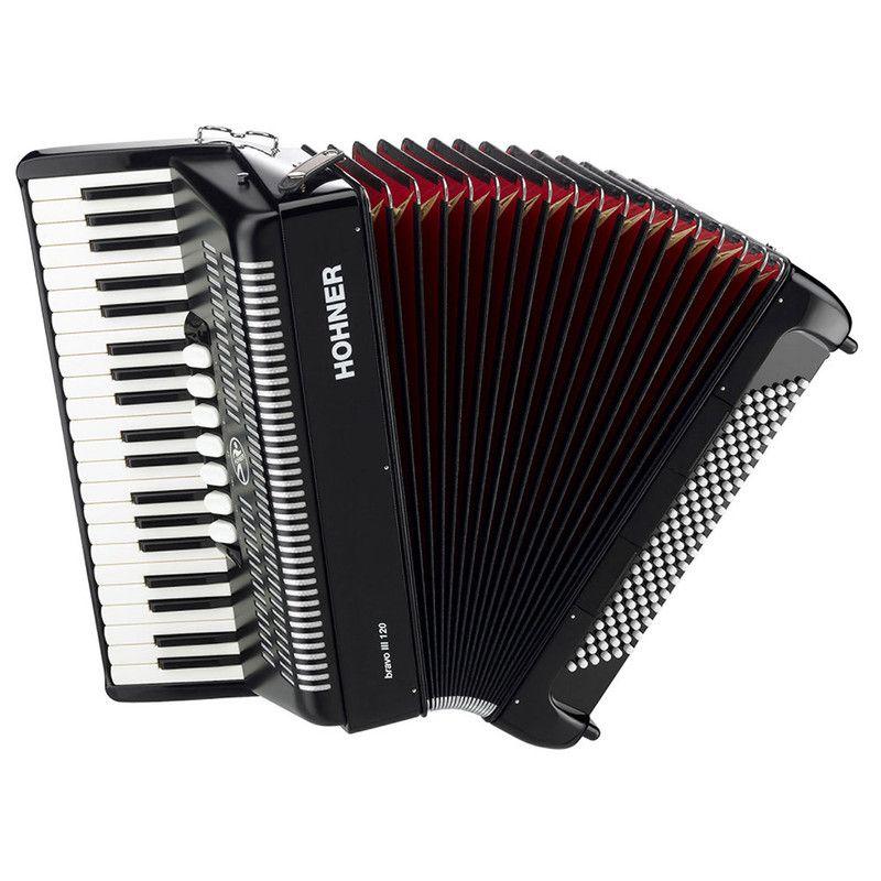 Hohner Acordeón Bravo III 120 Bajos 7 Registros Negro-0
