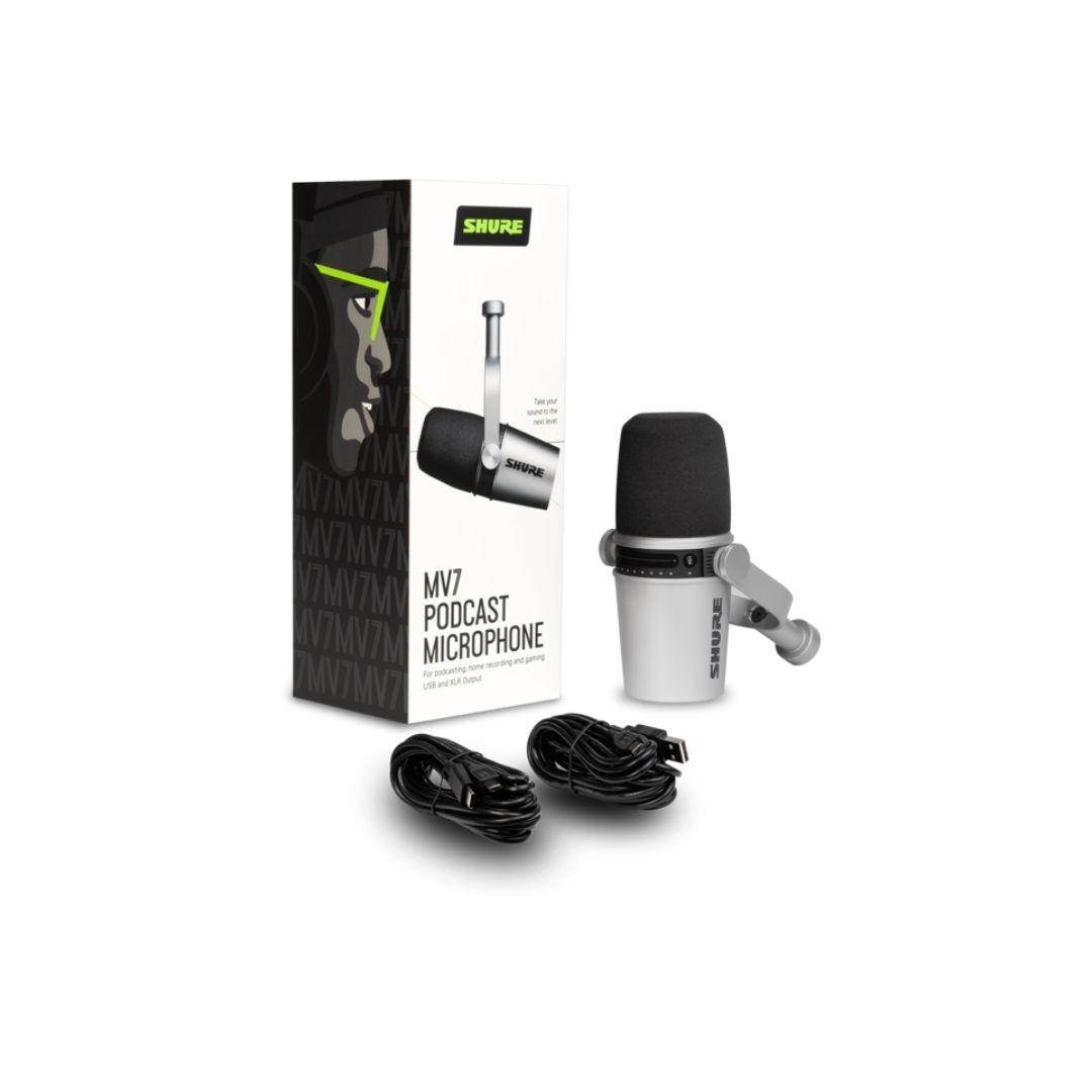 Shure Micrófono Dinámico Podcasting MV7-S-4