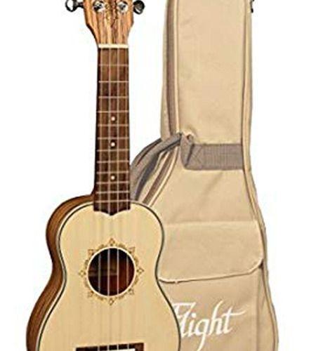 Flight Ukelele Soprano Spruce/Zebra Con Funda-1