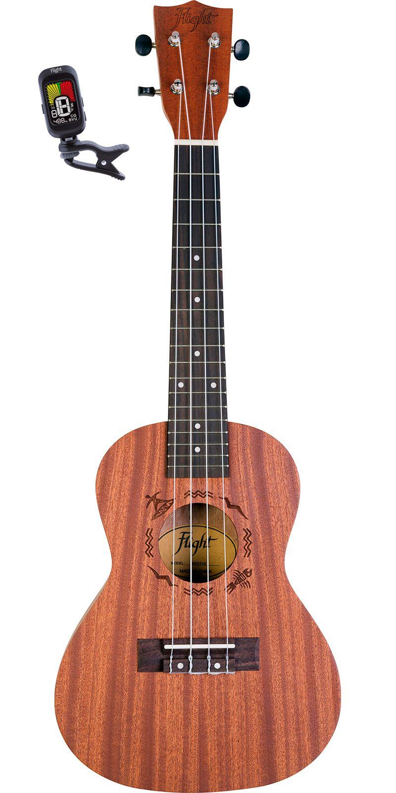 Flight Ukelele Concierto Natural con Funda/Afinador-0