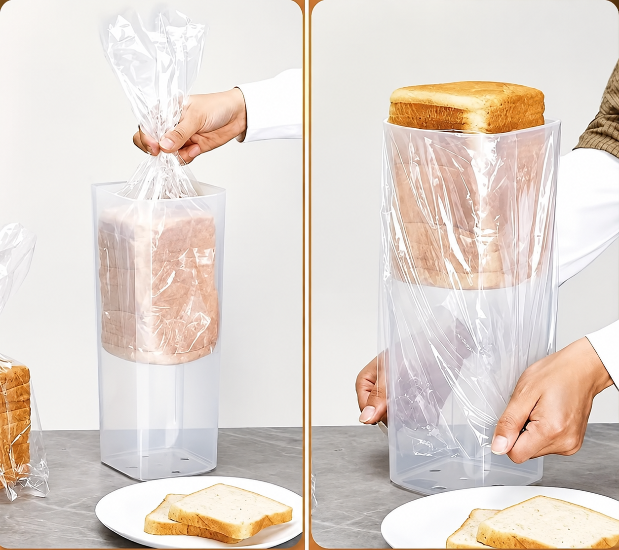 Panera De Pl stico Con Tapa Para Pan Rebanado Libre De Bpa-3