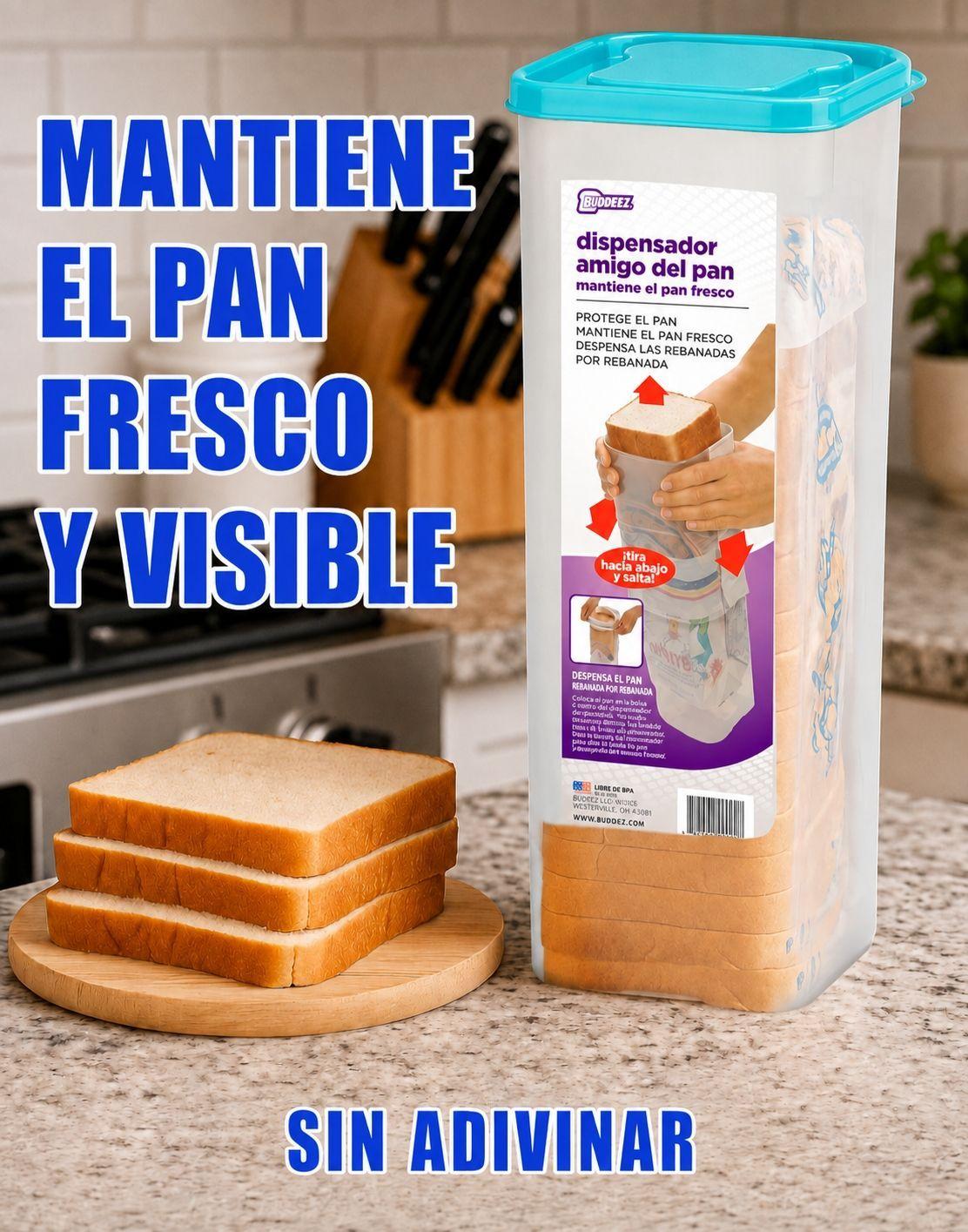 Panera De Pl stico Con Tapa Para Pan Rebanado Libre De Bpa-4