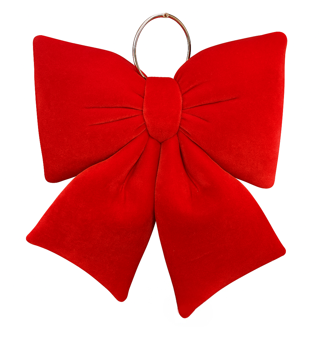 Lazos Terciopelo Para Decoración Árbol Navidad 22x28cm Rojo-0