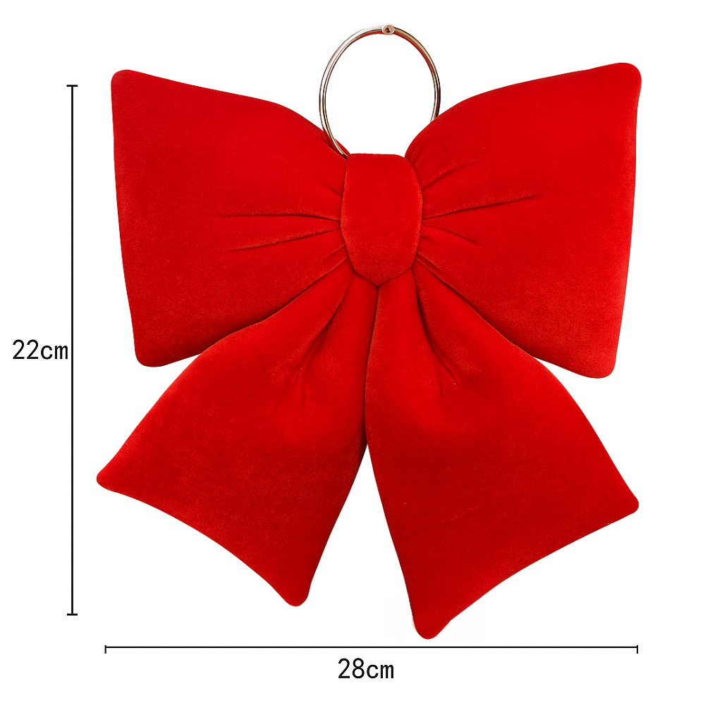 Lazos Terciopelo Para Decoración Árbol Navidad 22x28cm Rojo-6