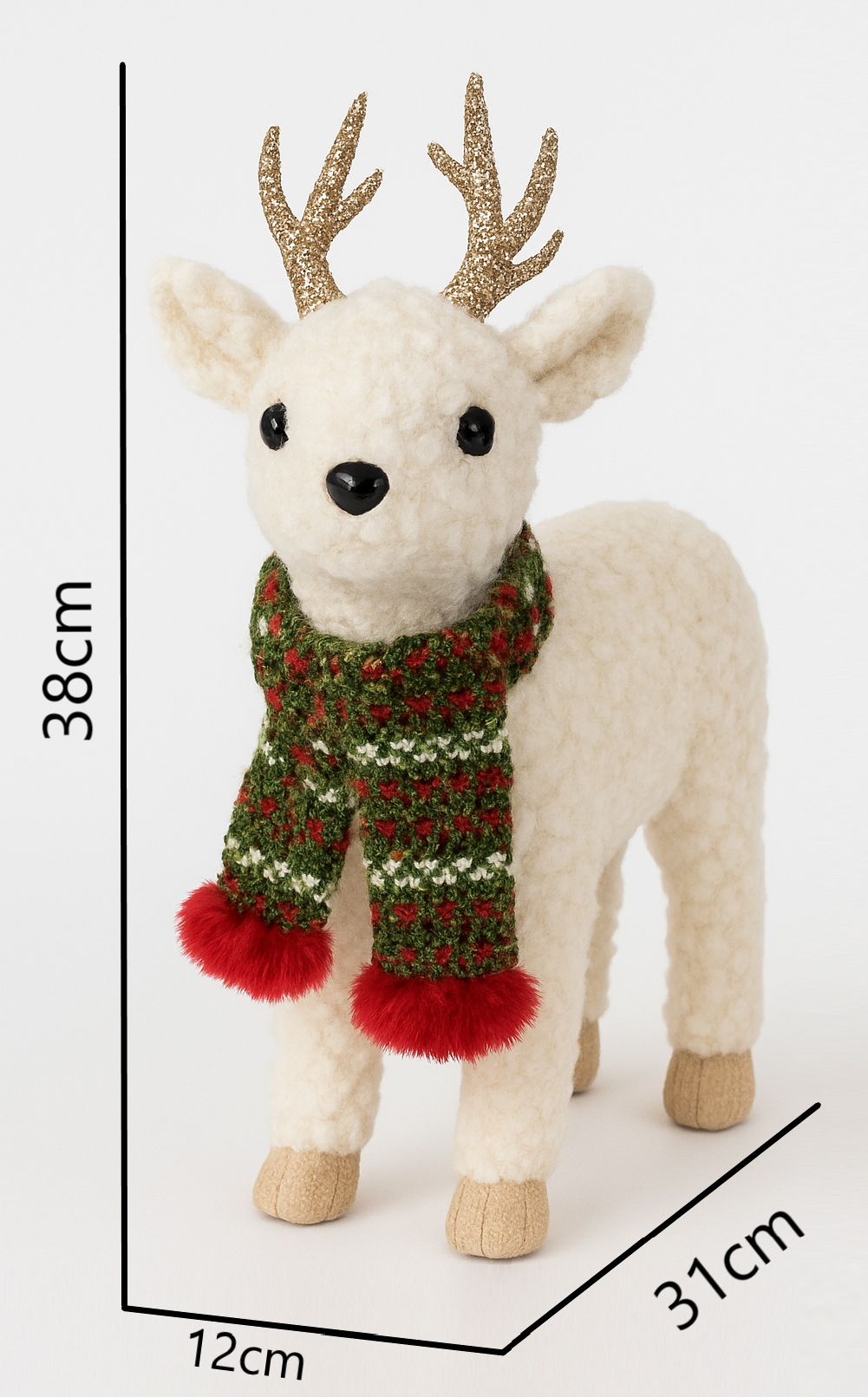 Adorno Para Arbol De Navidad Reno Pascuero Peluche Navideño 38cm-5