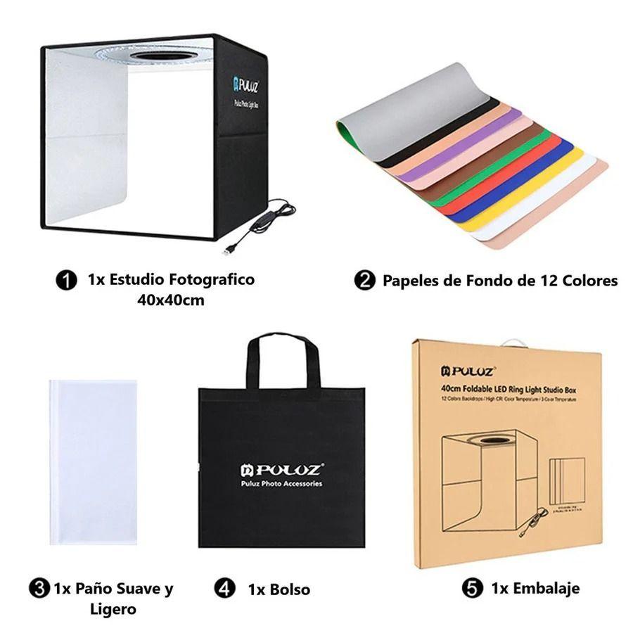 Mini Estudio Fotográfica 40x40 Caja Luz Fotografía Portatil-3