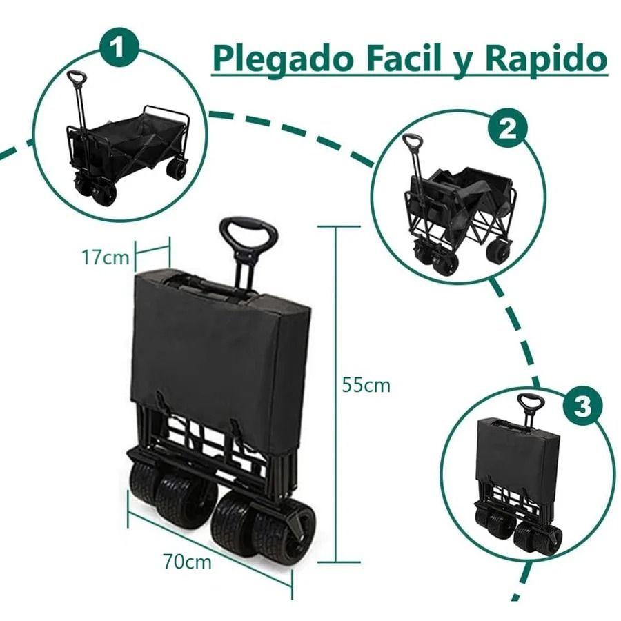 Carro Trolley Plegable Para Camping Y Playa Al Aire Libre-3