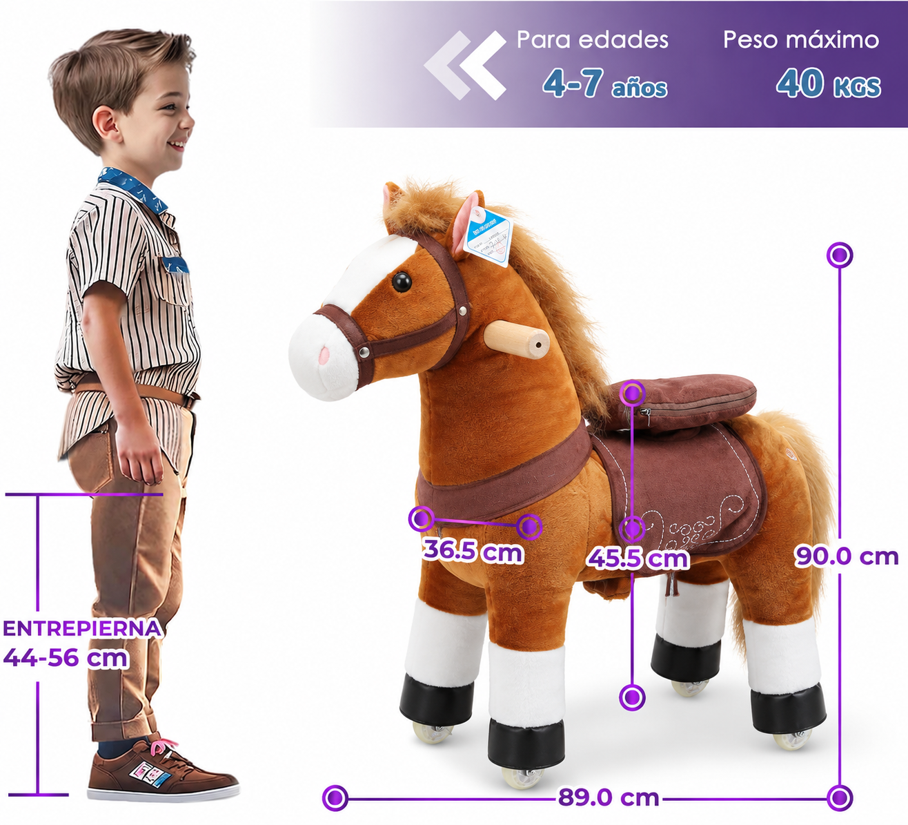 Caballo De Montar De Juguete Para Ni os Con Rueda Y Sonido-2