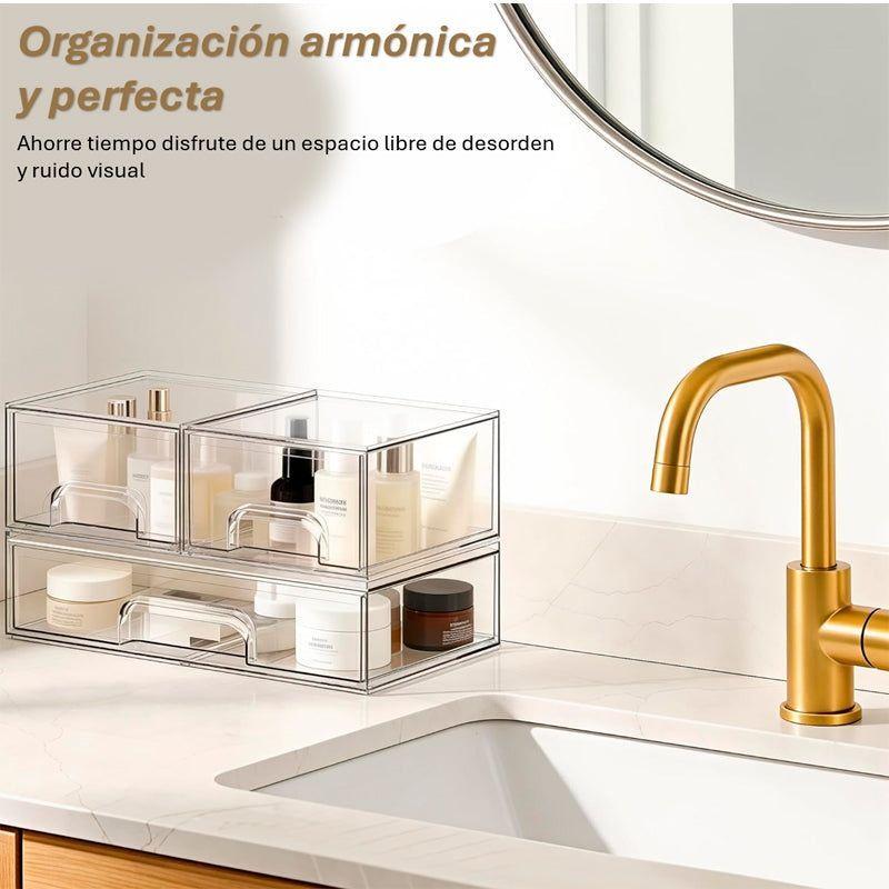Set 3 Cajas Acrilicas Organizadoras De Maquillaje Y Cocina-3