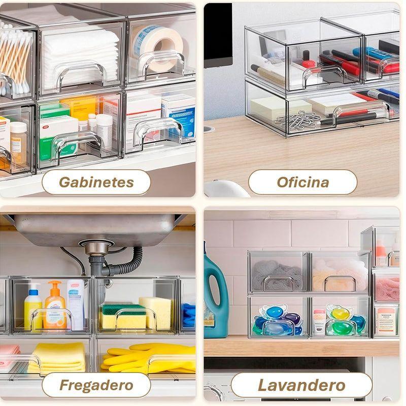 Set 3 Cajas Acrilicas Organizadoras De Maquillaje Y Cocina-4