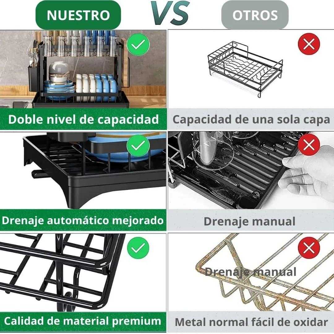 Escurridor De Platos 2 Niveles Secaplato Multifuncional-3