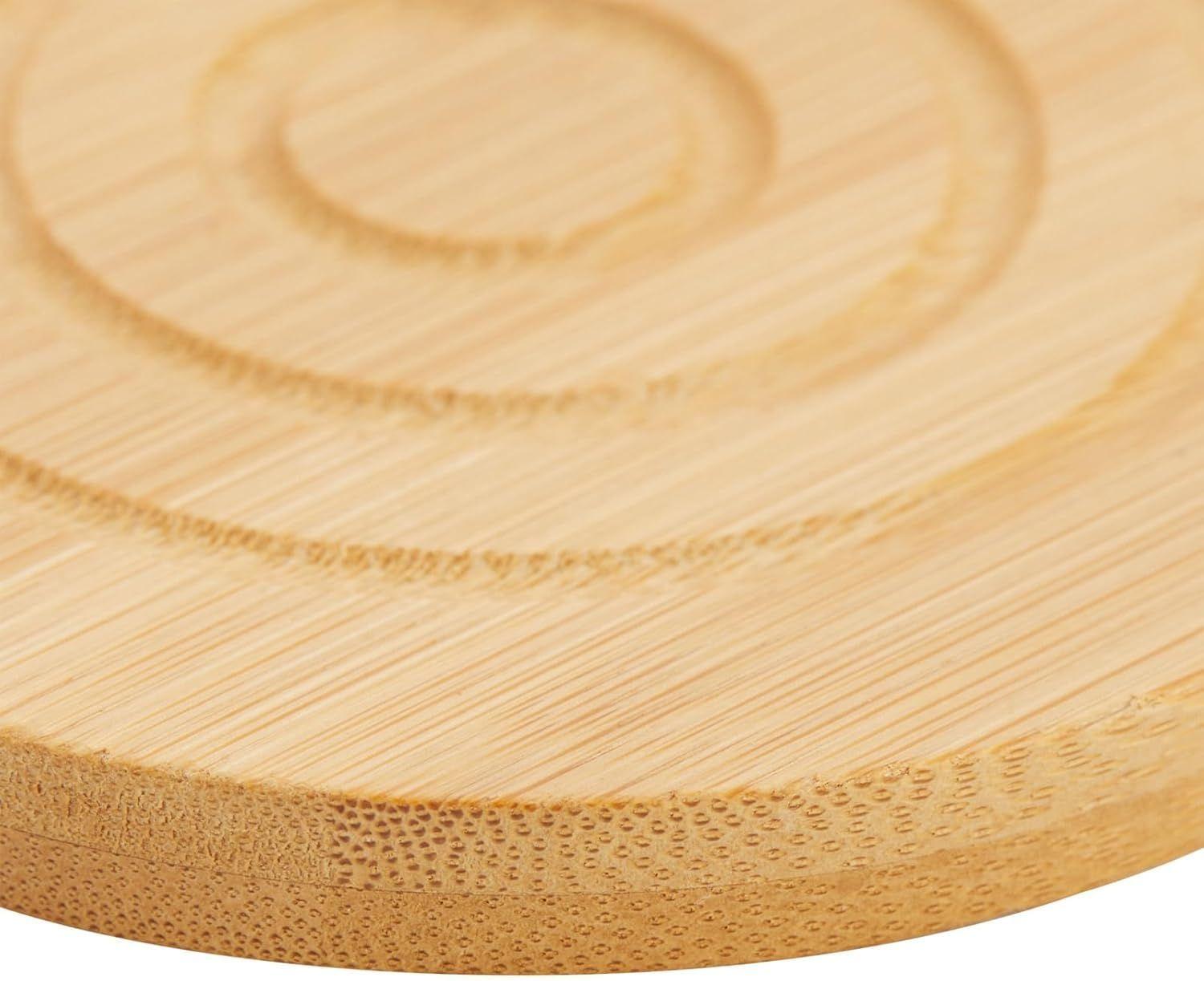 Juego De 6 Posavasos De Bamb Con Base Tapete Para Bebida-4