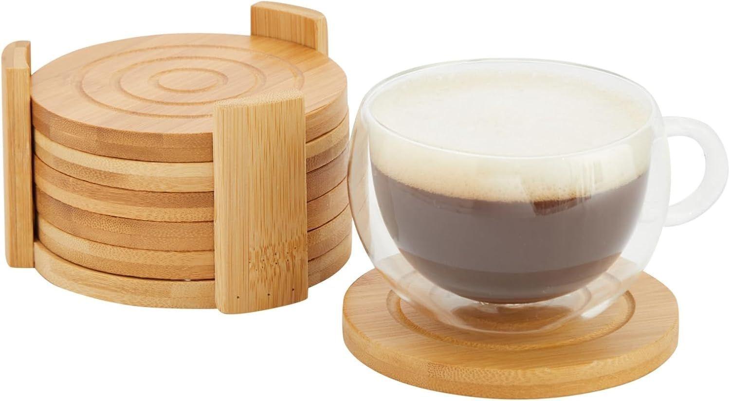 Juego De 6 Posavasos De Bamb Con Base Tapete Para Bebida-5