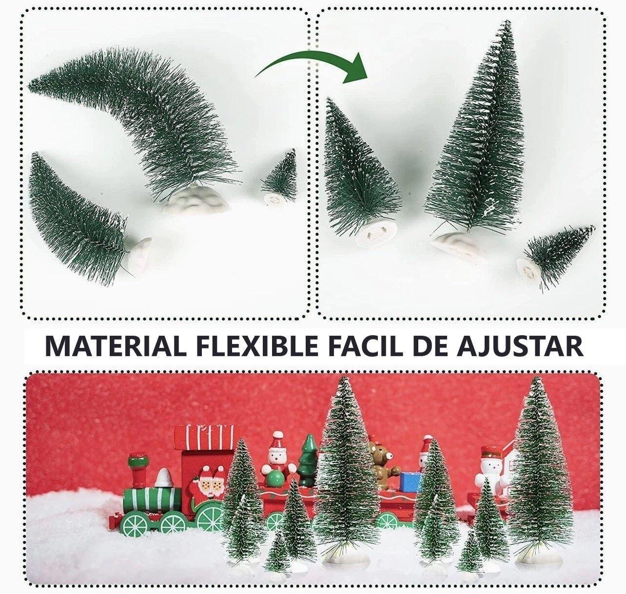 Set 9 Mini Arbol De Navidad 9 Pinos Pequeños Decorativo-5