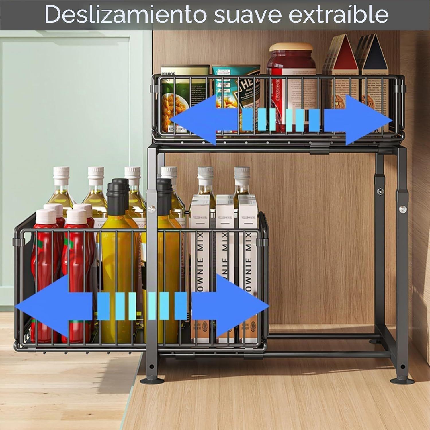 Estante Organizador Debajo Fregadero 2 Niveles Cocina Y Ba o-4