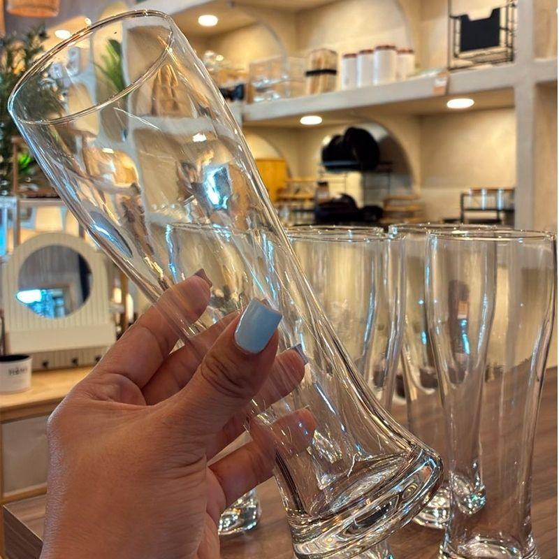 Set De 6 Vaso Cervecero De Vidrio Color Transparente 500ml-5