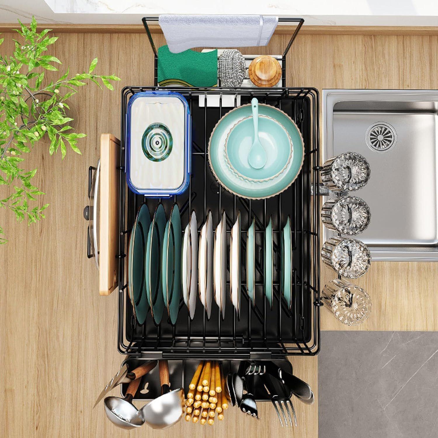 Escurridor de Platos y Utensilios Drenaje Automatico Gran Capacidad-3