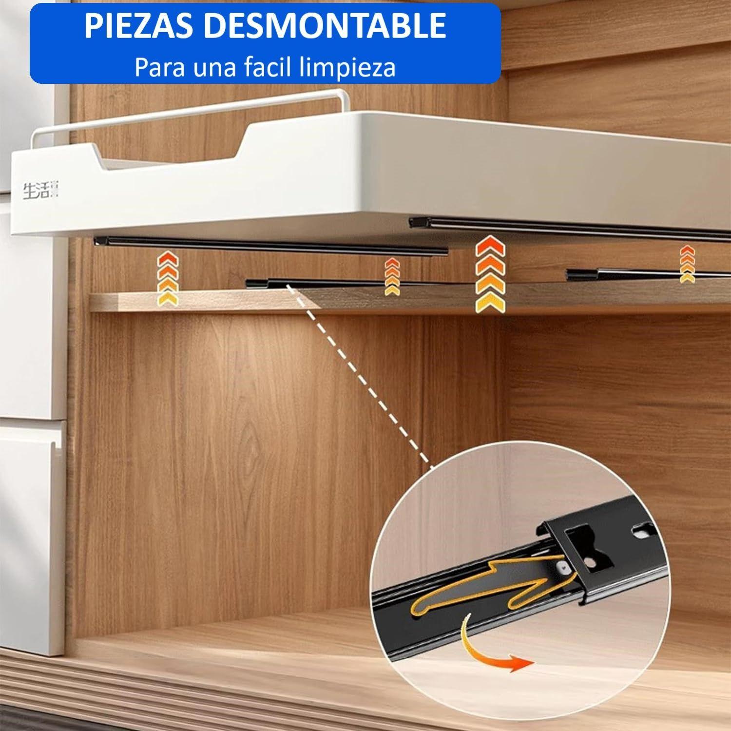 Organizador De Cocina Repisa Extraible Para Cajones Bandeja Desplegable Organizador Modular-3
