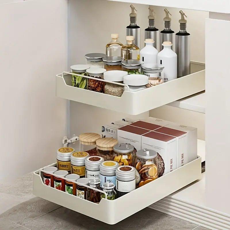 Organizador De Cocina Repisa Extraible Para Cajones Bandeja Desplegable Organizador Modular-2