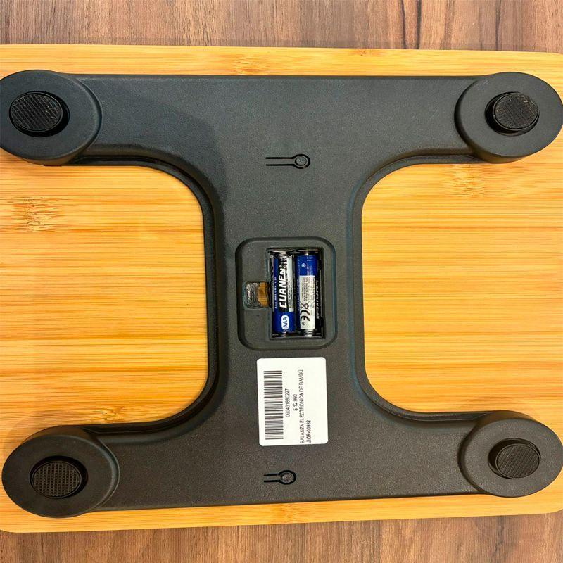 Báscula Digital De Bambú Pantalla Lcd Balaza De Baño 180kg WakesHome-2