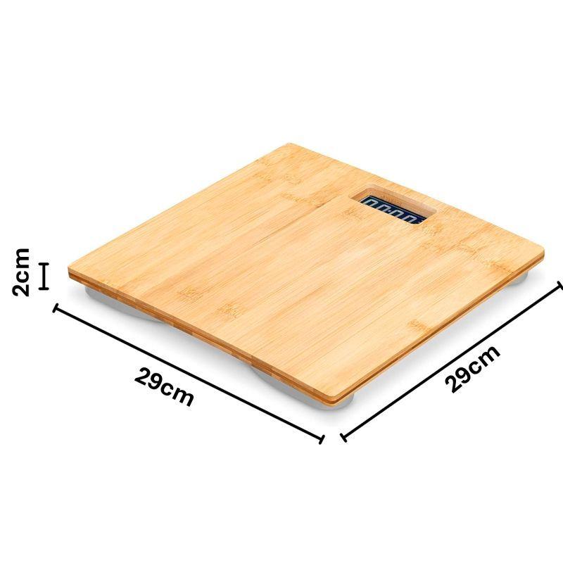 Báscula Digital De Bambú Pantalla Lcd Balaza De Baño 180kg WakesHome-3