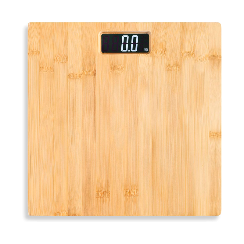 Báscula Digital De Bambú Pantalla Lcd Balaza De Baño 180kg WakesHome-6