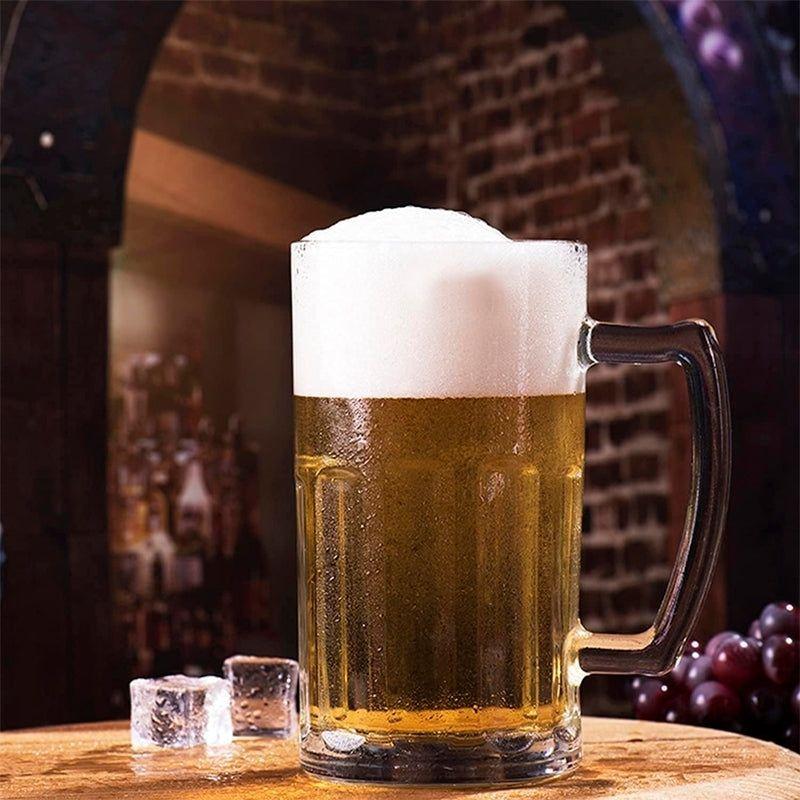 Pack 2 Vaso Cervecero Grande Con Asa Jarra Cerveza 600ml-1