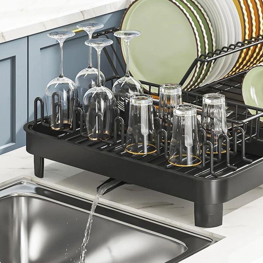 Secaplatos Escurridor Cocina Acero Inoxidable Plegable Loza-5