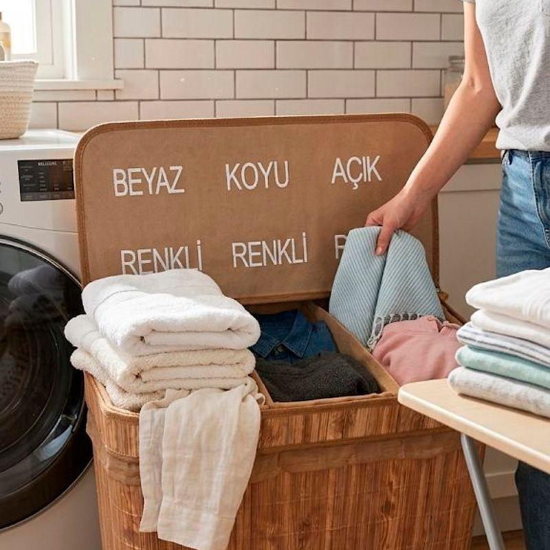 Cesto Ropa Sucia 3 Compartimentos Con Tapa Canasto De Bambu-3
