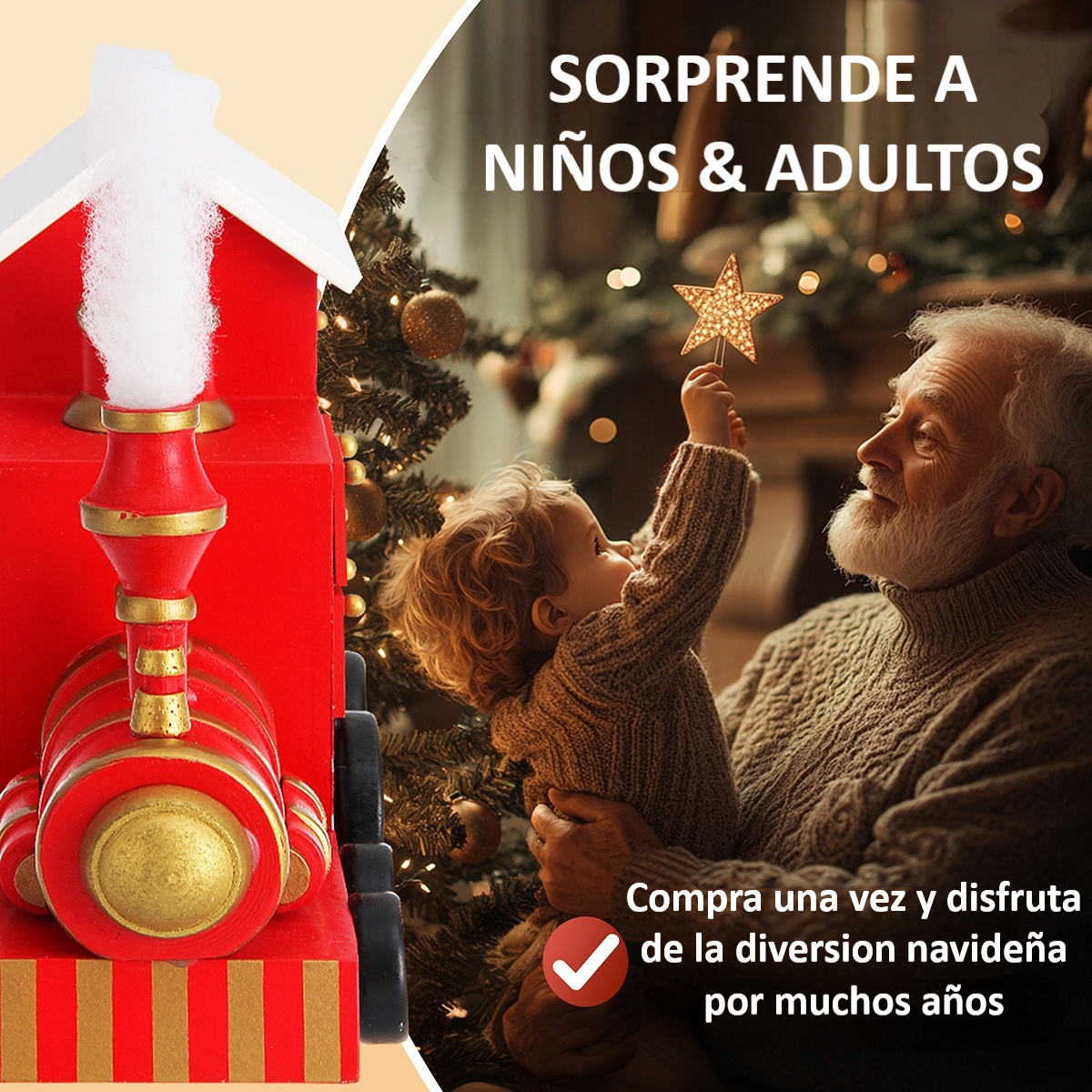 Calendario De Adviento De Tren De Madera Navidad 24 Cajones Trencito Rojo -6