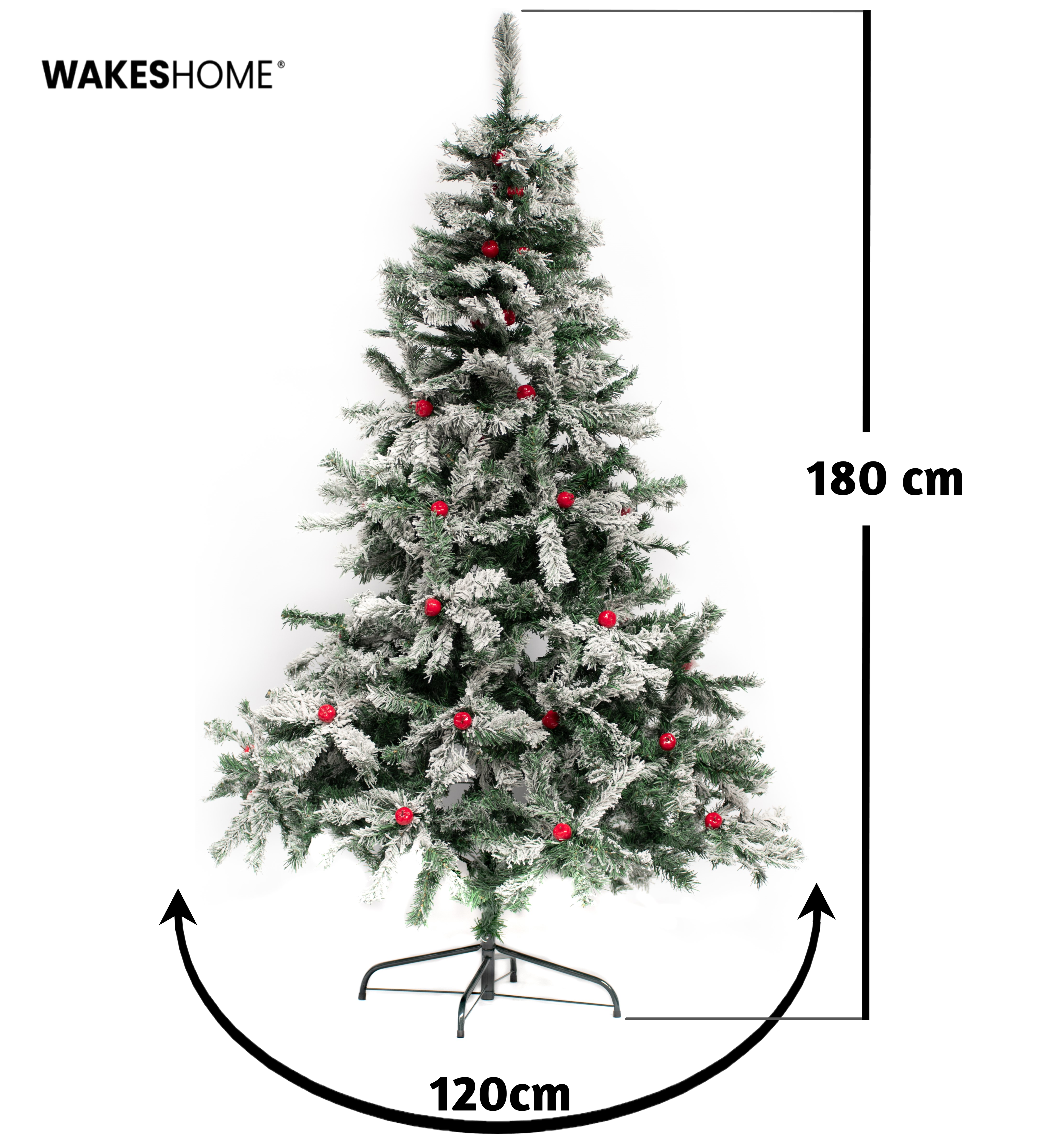 Adorno Navideño Árbol De Navidad Nevado Con Manzanas 1.80m Arbolito para Pascua-5
