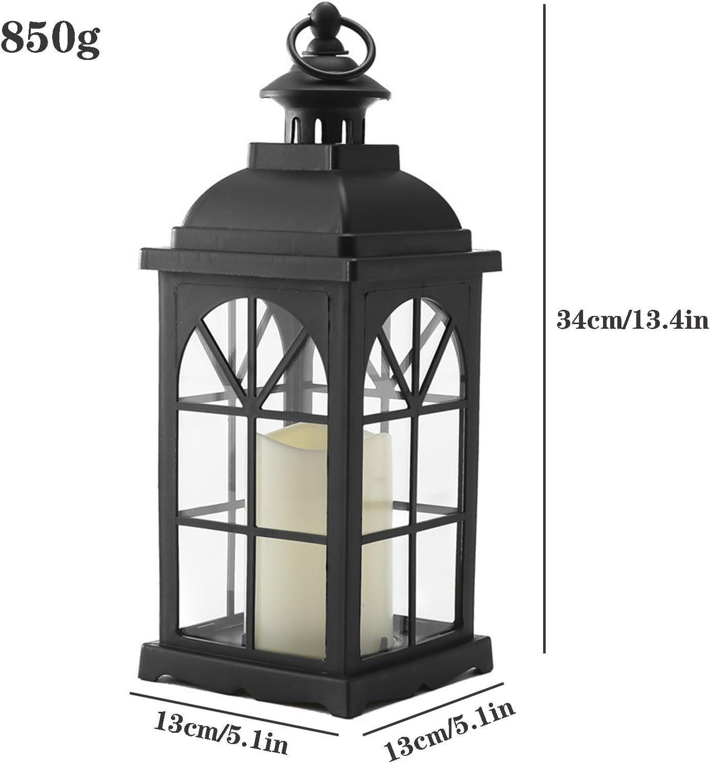 Adorno De Navidad Lampara Farol Led Decorativo Con Vidrio-3