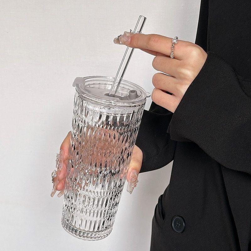 Vaso Hermetico De Vidrio En Relieve Con Tapa Bombilla 520ml WakesHome-5