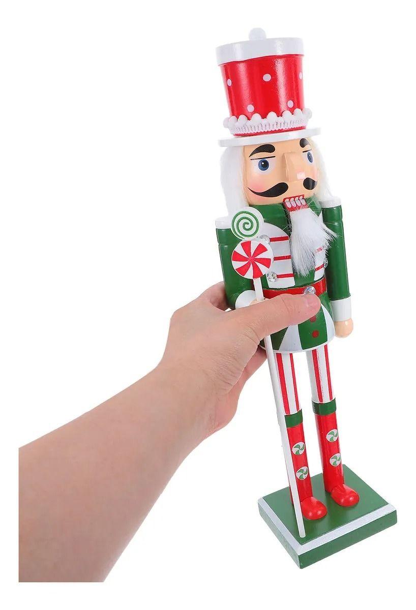 Soldado Cascanueces Navideño De Madera Adorno Arbol De Navidad-3