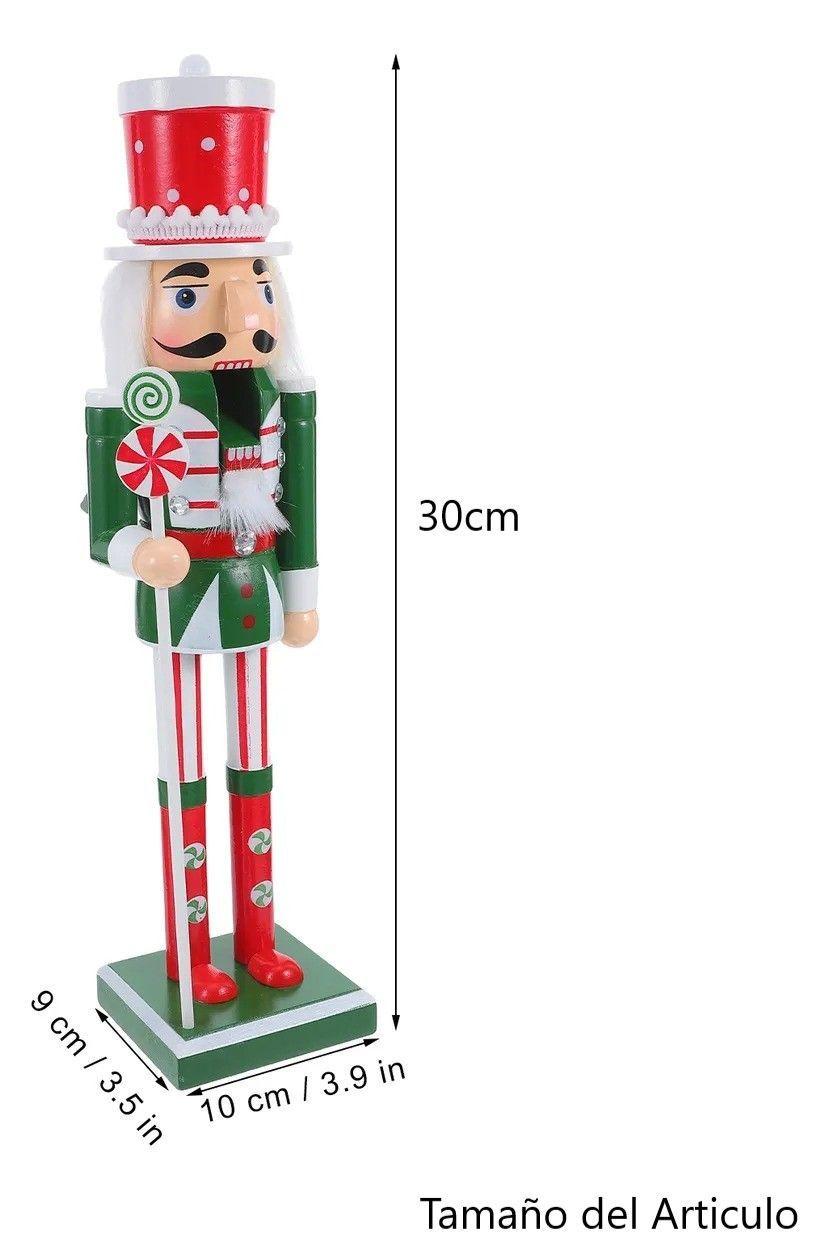 Soldado Cascanueces Navideño De Madera Adorno Arbol De Navidad-4