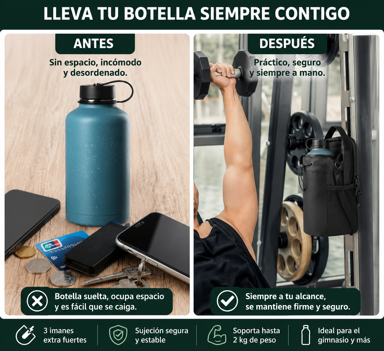 Bolso Magn tico Para Gimnasio Soporte Para Botella De Agua-7