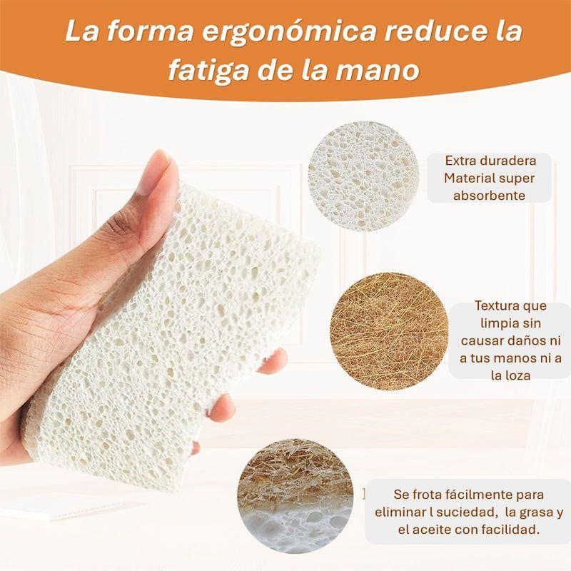 12 Esponjas De Cocina Naturales Celulosa Y Coco Biodegradable-2