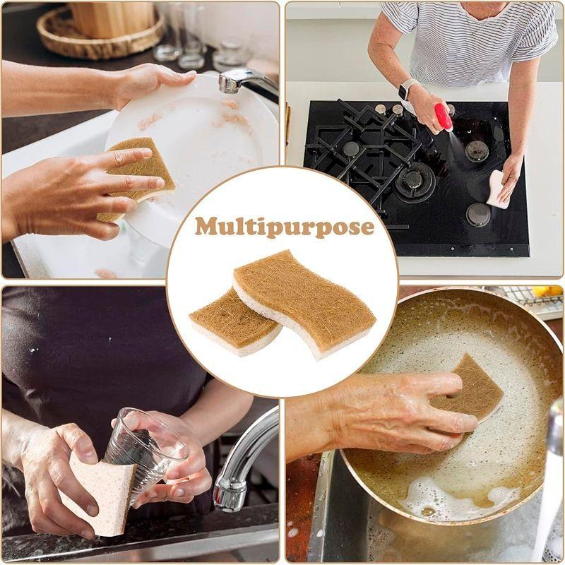 12 Esponjas De Cocina Naturales Celulosa Y Coco Biodegradable-4