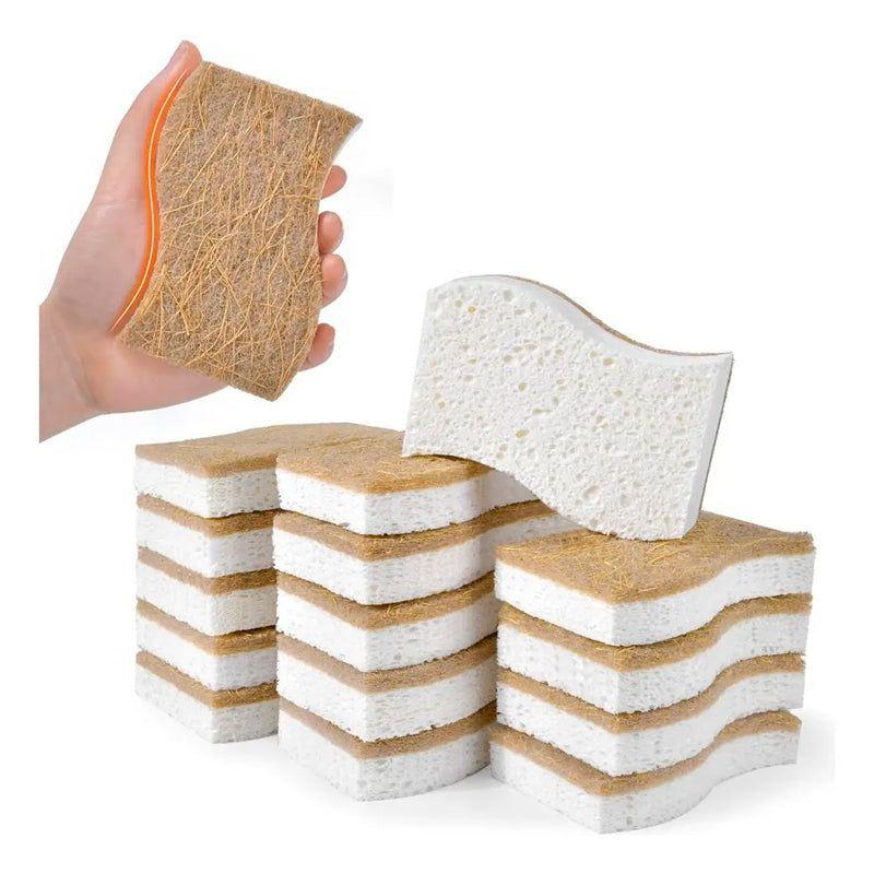 12 Esponjas De Cocina Naturales Celulosa Y Coco Biodegradable-5